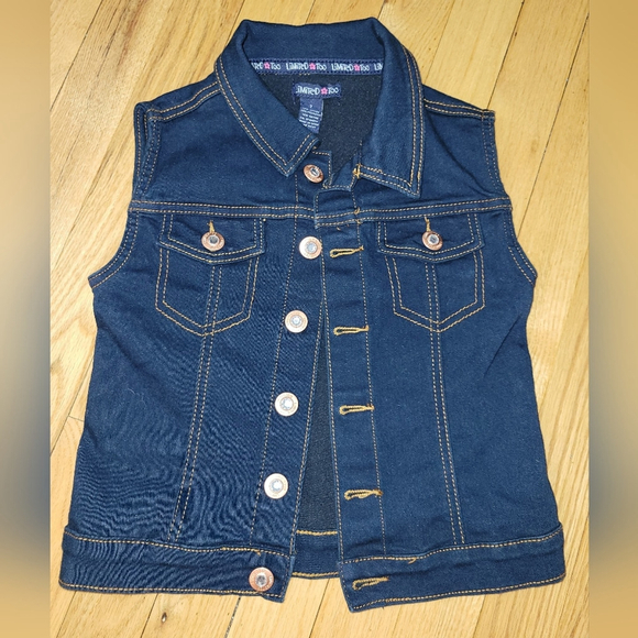 Limited Too Girls 7 Denim Vest - Dark Blue - Picture 1 of 6